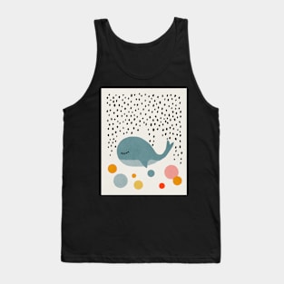 Whale, Abstract, Mid century modern kids wall art, Nursery room Tank Top